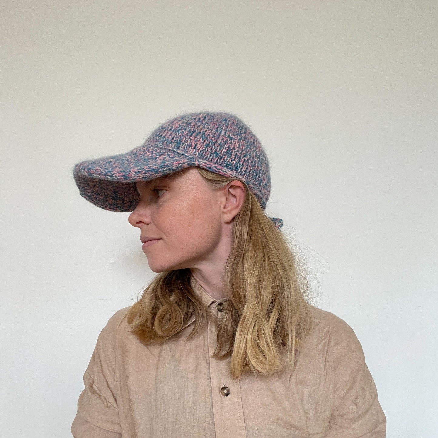 Strikket kasket pastel winter cap