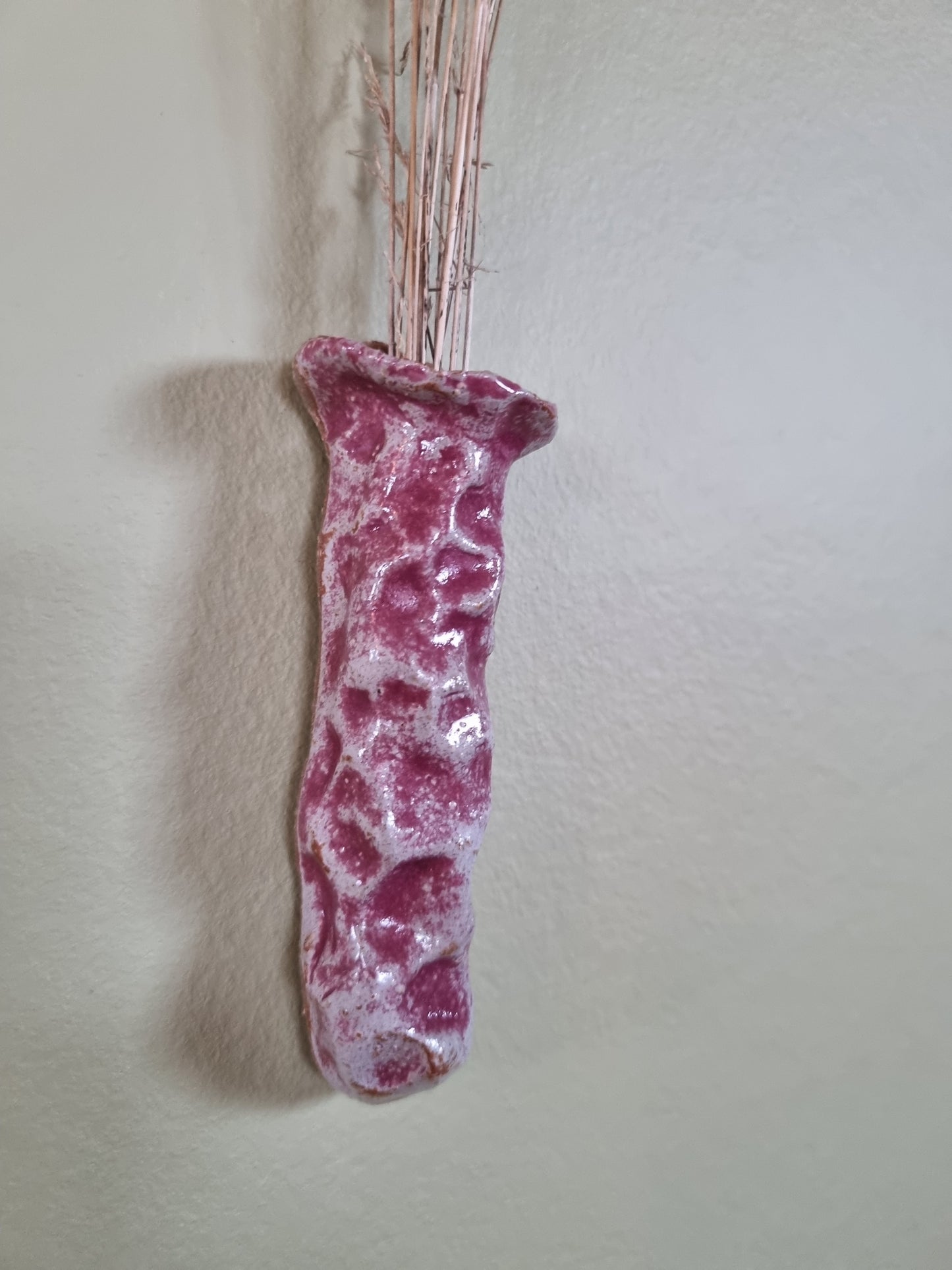 Lilla/beige vægvase