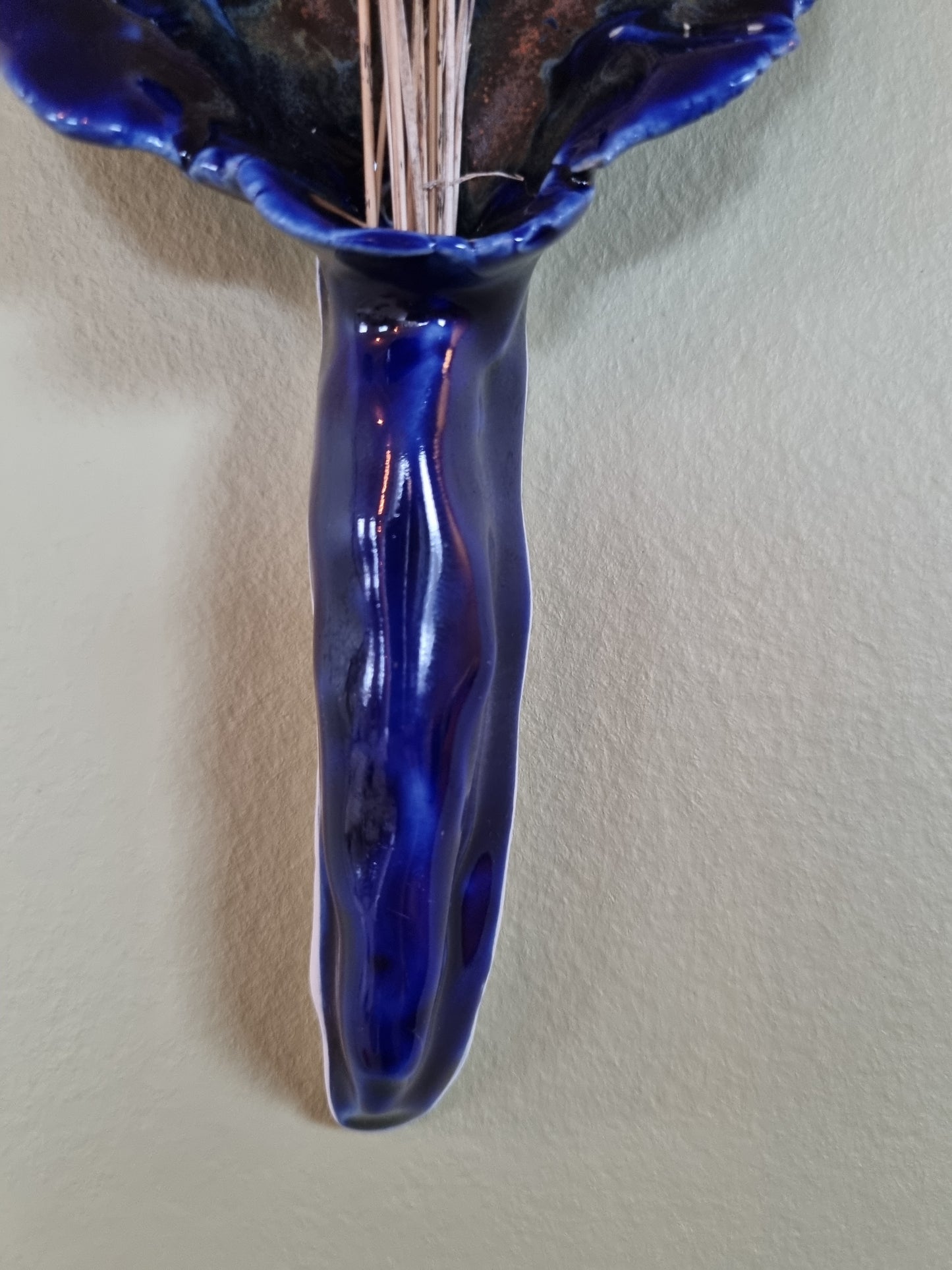 Dejlig blå vægvase