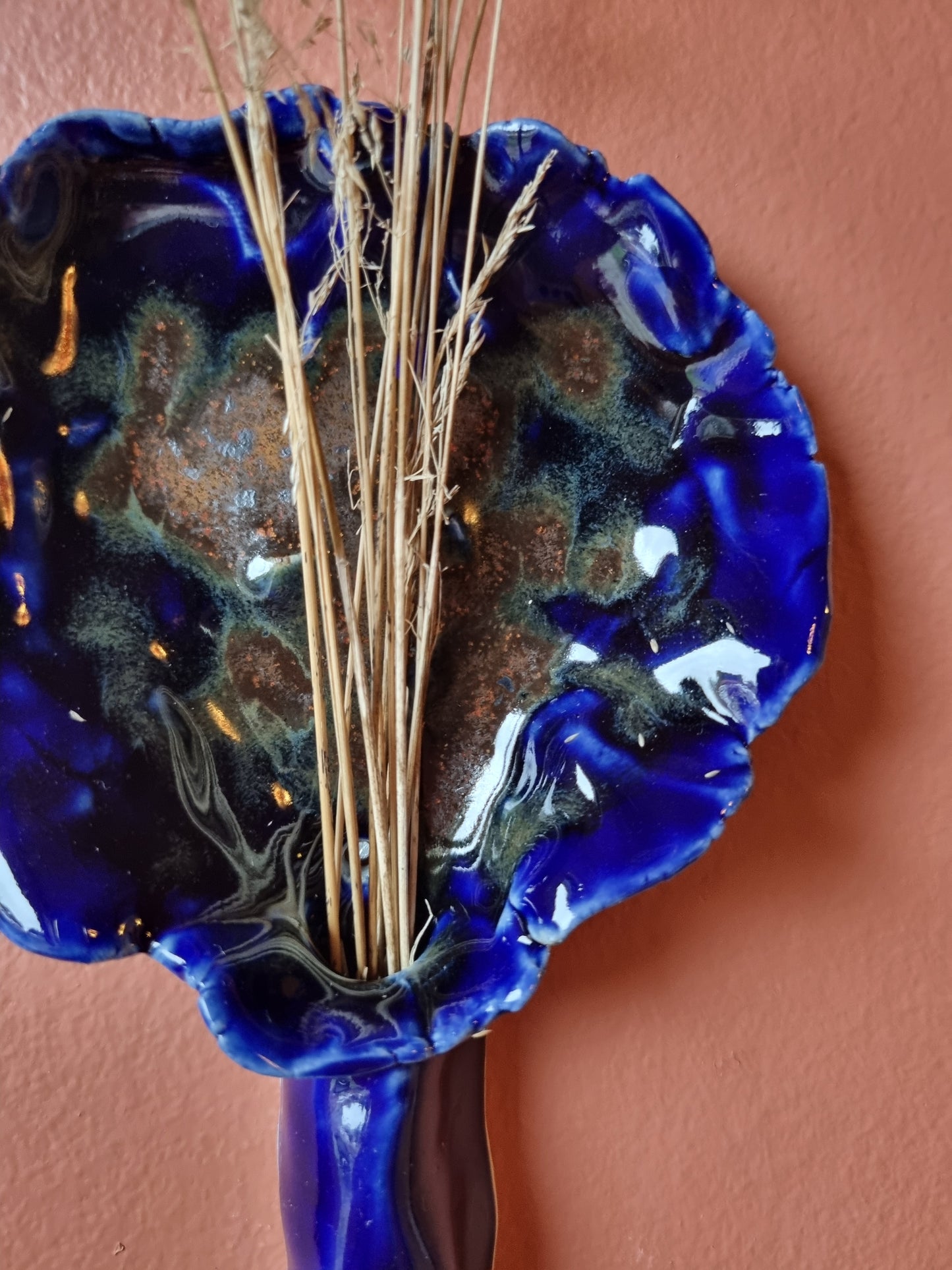 Dejlig blå vægvase